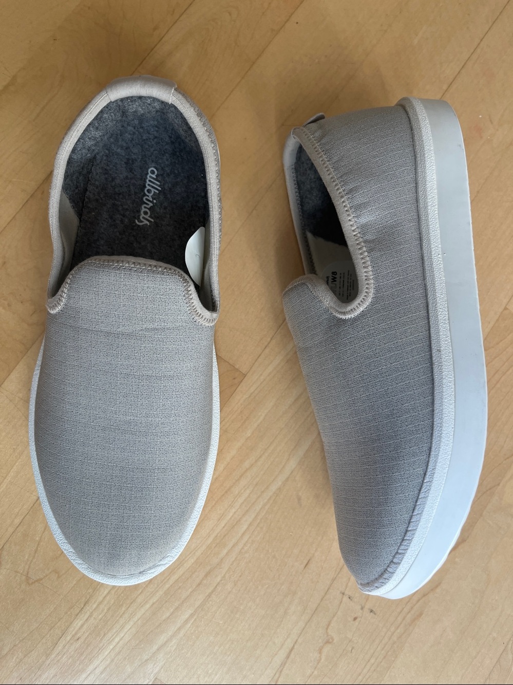 allbirds Wool Lounger Woven Shoes Womens Size 8 Pewter Gray Slip On Sneaker